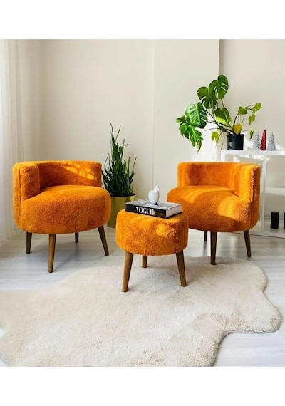 Köşe Takım,çay Seti Ikili Koltuk Berjer Ve Puf Takımı Salon, Balkon, Ofis 3 Lü Takım Turuncu Köşe Takım,çay Seti Ikili Koltuk Berjer Ve Puf Takımı Salon, Balkon, Ofis 3 Lü Takım Turuncu