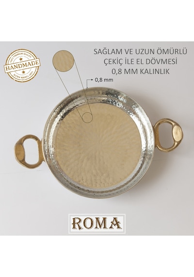 Moda Bakır 20 Cm El Yapımı Içi Dışı Kalaylı 1. Sınıf Düz Bakır Tava Sahan Kuymak Mıhlama Yumurta Omlet Menemen Kalay