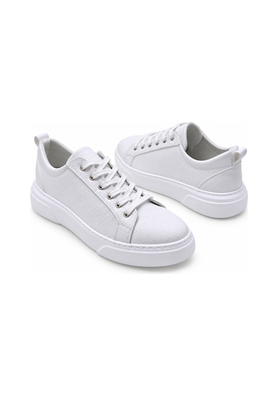 Yalçın Erkek Beyaz Bağcıklı Ortopedik Günlük Sneaker Spor Ayakkabı Kalın Taban Beyaz - 919472745 Beyaz