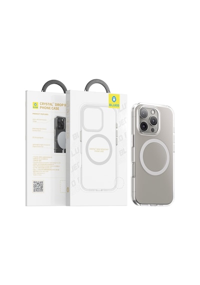 Apple Uyumlu iPhone Blueo 16 Crystal Pro Drop Resistance Magsafe Şeffaf