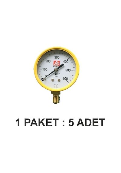 Beze Manometre D.g 0-600 Mbar Paket 5 Li