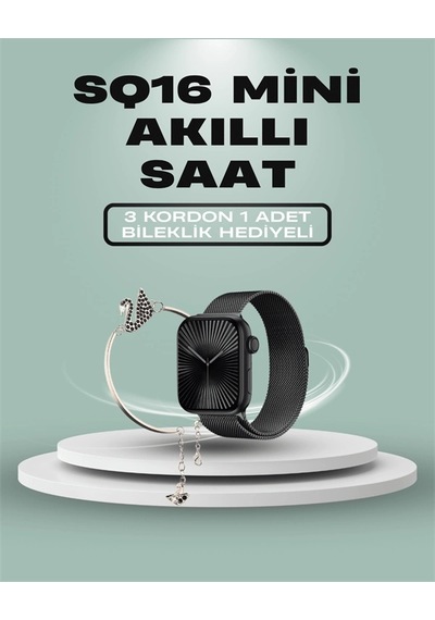 Sq-16 Mini Series 10 Akıllı Saat 3 Kordon + Hediye Bileklik