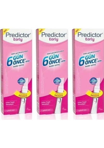 Predictor Early Erken Gebelik Testi 1 Test x 3 Paket