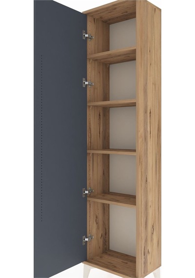 Arges Dolap 4 Raflı Tek Kapaklı 44x30x182 Çam-antrasit Çam