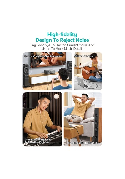 Hi-fi Kayıpsız Ses Altın Kaplama Uçlu 3.5mm To 6.5mm Jak Dönüştürücü