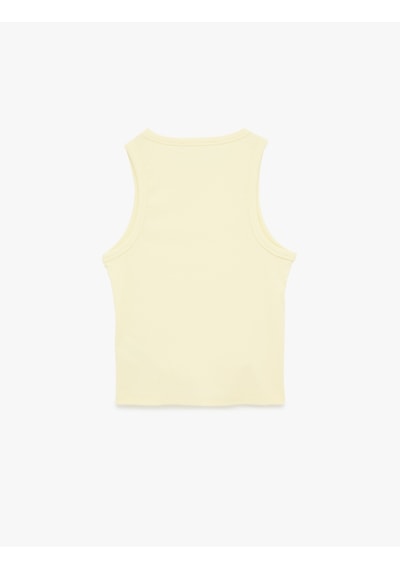 Koton Slim Fit Pamuklu Halter Yaka Fitilli Atlet Sarı 6sak10099ek