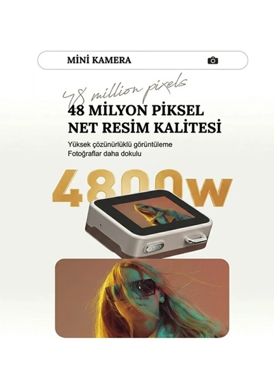 48 Mp Mini  Retro Tasarımlı Video Kayıt Şarjlı Mini Kamera Aksiyon Kamera