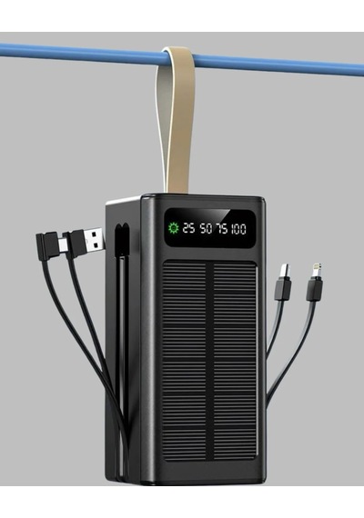 Ers Led Aydınlatmalı Güneş Panelli Powerbank Seyahat Ve Kamp İçin Çok Renkli