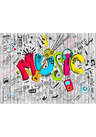 Müzik Notalı - Yazılı Duvar Kağıdı