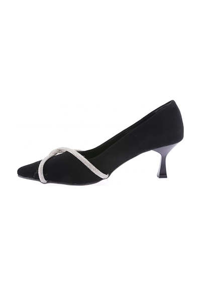 Dgn Fb-46-23y Kadin Silver Taşli Bantli Topuklu Ayakkabi FB-46-1563-R1700 Siyah Velvet
