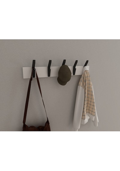Hepsi3boyutlu Modern Duvar & Kapı Kanca Askılık - 5 Adet Siyah Kanca Askılık - Model No : 3 Siyah