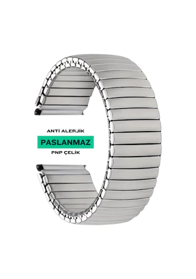 Yaylı Çelik Paslanmaz Metal Silver Saat Kordonu Kayışı 20mm Diğer