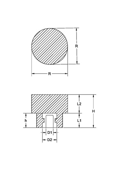 Plastik Tırtırlı Düğme Burçlu No:2 M8x20