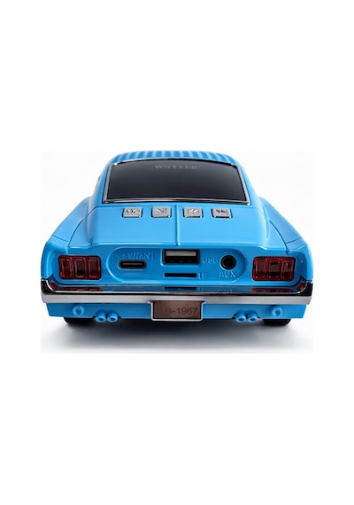 Nostaljik Araba Şeklinde Bluetooth Hoparlör Sd Kart Usb Fm Radyolu Şarjlı Taşınabilir Speaker Lacivert