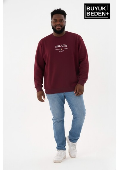 Süperlife Erkek Büyük Beden Milano İtalia Baskılı Bisiklet Yaka İnce Sweatshirt Spr26bsw956-9 Bordo Süperlife Erkek Büyük Beden Milano İtalia Baskılı Bisiklet Yaka İnce Sweatshirt Spr26bsw956-9 Bordo