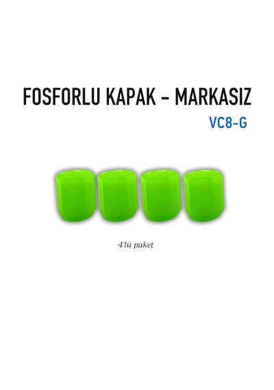 Markasız Yeşil Fosforlu Subap Kapağı 4'lü Set