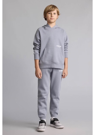 Defacto Kapüşonlu Baskılı Gri Erkek Çocuk Sweatshirt H9682a8/gr27