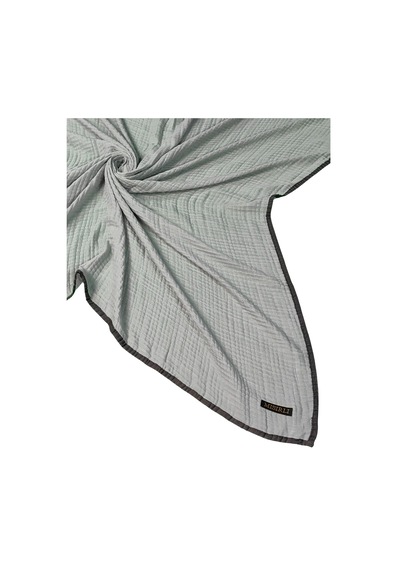 Mim Eşarp Mısırlı Eşarpları Biyeli Müslin Düz Renk Eşarp 100x100cm Açık Gri