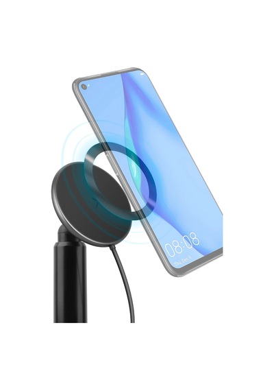 Energea Magdrive 2in1 Izgara Klipsli Ve Bardaklık Bölgesine Takma Aparatlı 15w Kablosuz Şarjlı Manyetik Magsafe Araç Tutucu - Siyah