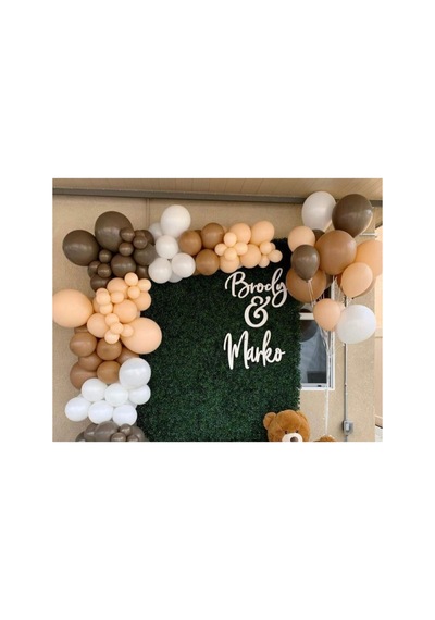 Pastel Çikolata Kahve Karamel Beyaz Ve Somon Balon Zinciri 100 Adet Mix