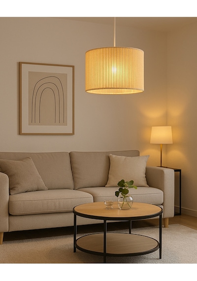 El Yapımı Bej Pamuk Makrome Bohem Modern Avize / Salon ,yatak Odası ,oturma Odası,ofis,mutfak,balkon Krem