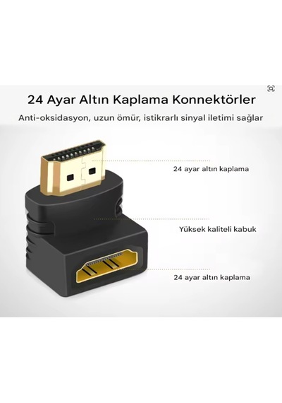 Hdmı 90 Dönüştürücü Dirsek Dişi Erkek Hdmı Aparat Dik Hdmı L 90 Derece Hdmı 1