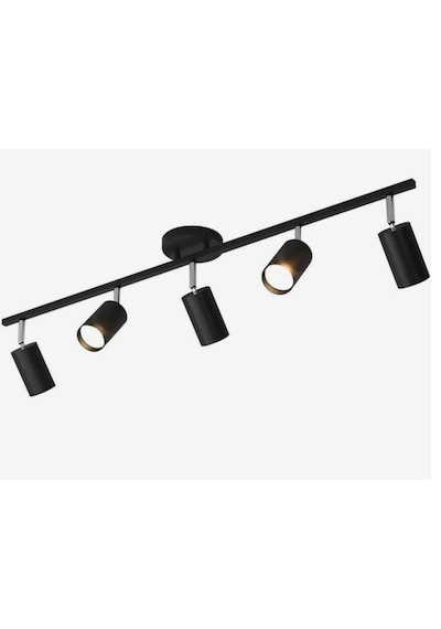 Mylights Beşli Led Spot Led Avize Hareketli Başlık Panasonıc Gün Işığı Ampullü Siyah