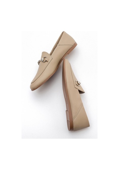 Luvishoes F03 Biskuvi Cilt Kadın Babet Koyu Bej