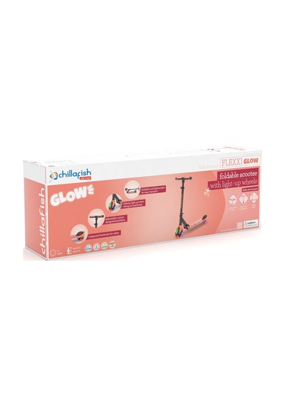 Chillafish Flexxi Glow Işıklı Katlanabilir 2 Tekerlekli Scooter - Flamingo