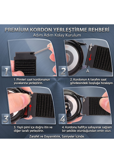 Caseonn Xiaomi Mi Watch Kordon Hasır Kumaş Nylon Kayış Rose Pink