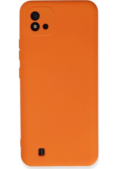 Newface - 433 - Realme C11 2021 Kılıf Nano İçi Kadife Silikon - Csmo-tex - - Turuncu