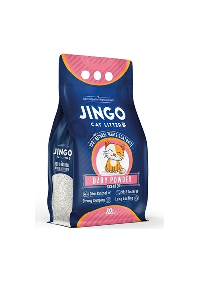 Jingo Bebek Pudra Kokulu İnce Taneli 10 Lt Kedi Kumu