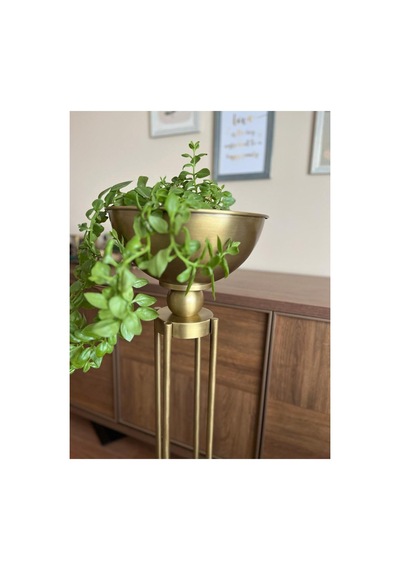 Eskitme Gold Metal Ayakli Kase Çiçeklik 30x102 Antik Gold - 600429756 Antik Gold - 600429756 Antik Gold