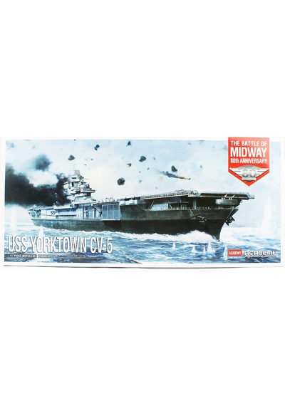 Academy 14229 1/700 Uss Yorktown Cv-5 Battle Of Midway Savaş Gemisi, Plastik Model Kiti