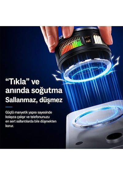 Memo Cx26 Ultra 30w Manyetik Telefon Soğutucu Rgb Magsafe Mobil Oyun Soğutucusu Yapay Zeka Destekli