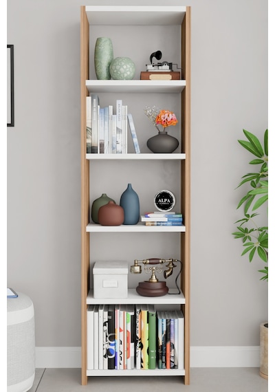 Alpaevmobilya Ahşap 5 Raflı 150 Cm Çok Amaçlı Açık Kitaplık Dekoratif Salon Rafı Düzenleyici Ve Organizer Atlantik Çam - Beyaz Alpaevmobilya Ahşap 5 Raflı 150 Cm Çok Amaçlı Açık Kitaplık Dekoratif Salon Rafı Düzenleyici Ve Organizer Atlantik Çam - Beyaz