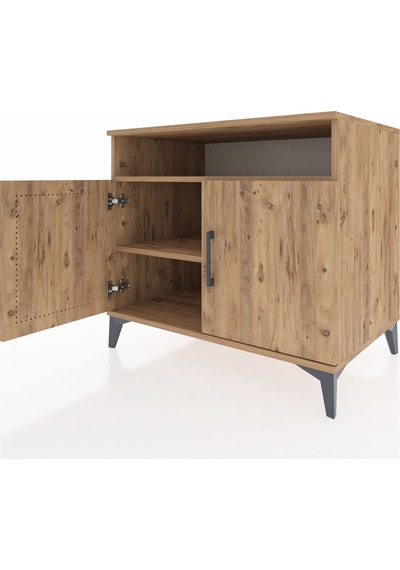 Kronos Şifonyer 2 Raflı Tek Çekmeceli 2 Kapaklı 88x59x80 Çam-çam Atlas Çam