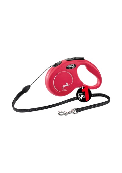 New Classic S Beden Kırmızı 5mt İpli Tasma