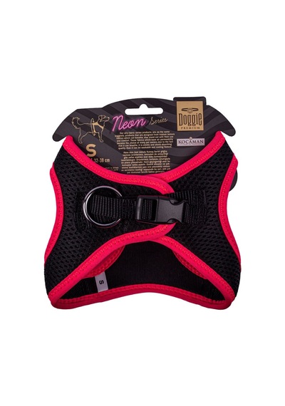 Doggie Havalı Dokuma Neon Serisi Küçük Irk Göğüs Tasması Pembe S- Pembe