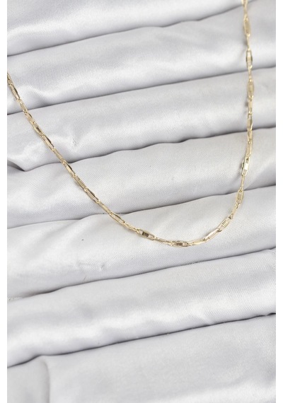 Cm 14k Gold Renk Pirinç Ataç Zincir 60 Cm Kadın Kolye 5886 Çok Renkli