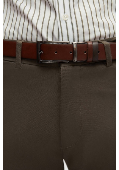 D's Damat Ds Damat  2HCC3ORT20001 Slim Fit Haki Armürlü Yan Beli Lastikli Esnek Likralı Yandan Cepli Chino Pantolon Haki