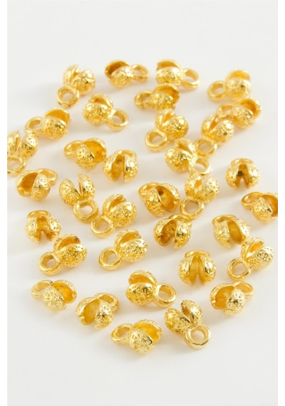 5 - 600 - Mm Çiçekli Tesbih Kapama Aparatı 50 - Glblseme - Gram Sarı Metal