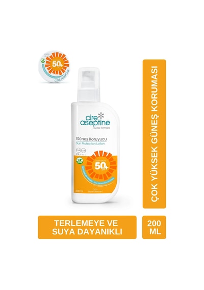 Cire Aseptine Güneş Koruyucu 50 Spf 200ml + Bronzlaştırıcı Güneş Yağı 0 Spf 200 Ml 2 Li Set