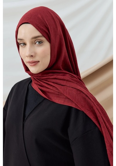 Aminenesil Modakaşmir Bordo Bambu Şal