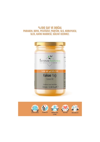 Intense Natural Kakao Çekirdeği Yağı Soğuk Sıkım 100 ML