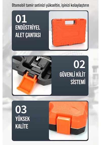 53 Parça Lokma Anahtar Takımı Bits Uç Cırcır Tornavida Seti Oto Tamir Ve Ev Alet Çantası Genel