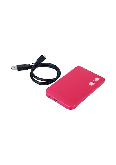 Wozlo 2.5 Sata Harddisk Kutusu - Ultra Slim Alüminyum Gövde Hdd Kutu - Vidasız Montaj - Pembe
