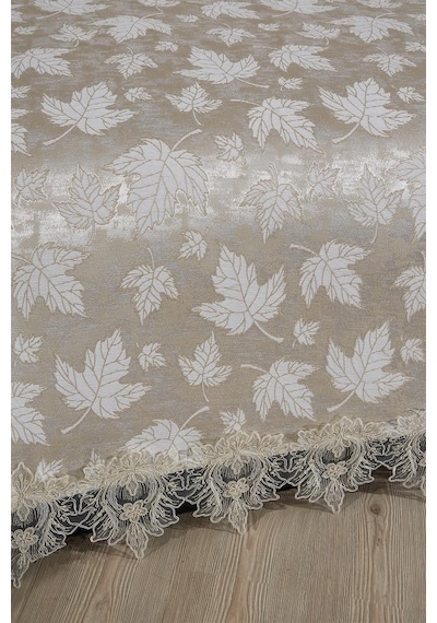 Çeyiz Diyarı Fransız Dantelli Seravelle Çift Kişilik Yatak Örtüsü 230x250 Cm Bej
