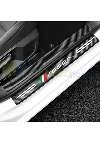 Fiat Egea Karbon Kapı Eşiği Koruma Oto Sticker Etiket 4 Parça