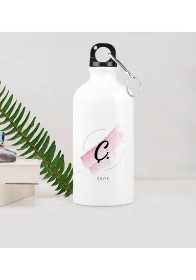 Kişiye Özel Ç Baş Harf Ve İsimli Metal Suluk (500 Ml.) Model 4